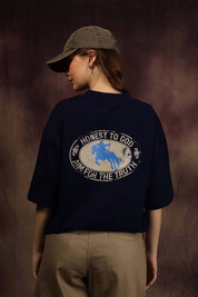 Aim Navy Blue Box Fit Tee