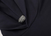 Detail shot of the structured double-layered hood on Honest to God Navy Blue hoodie.