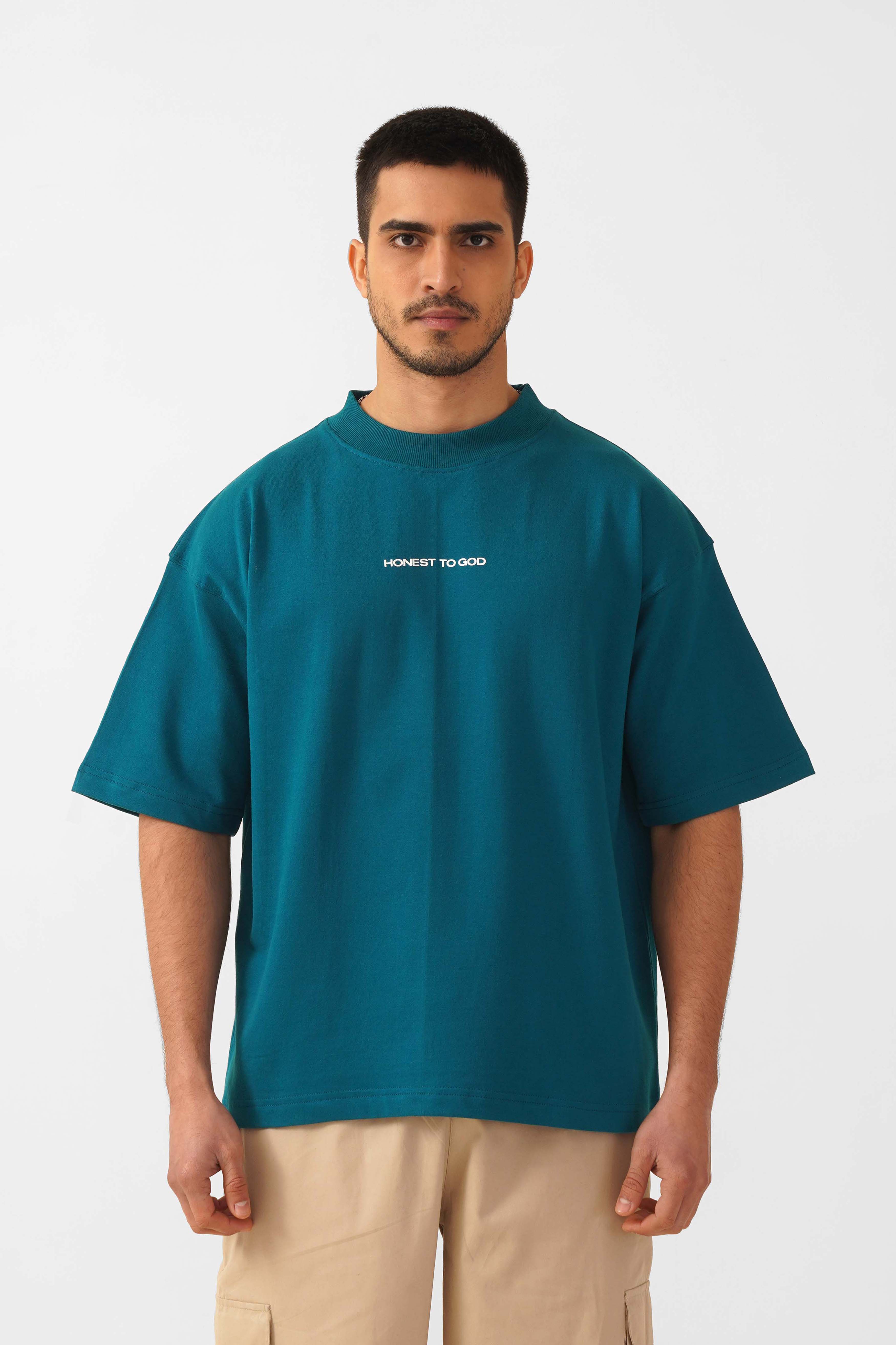 MIDNIGHT GREEN BOX FIT T-SHIRT