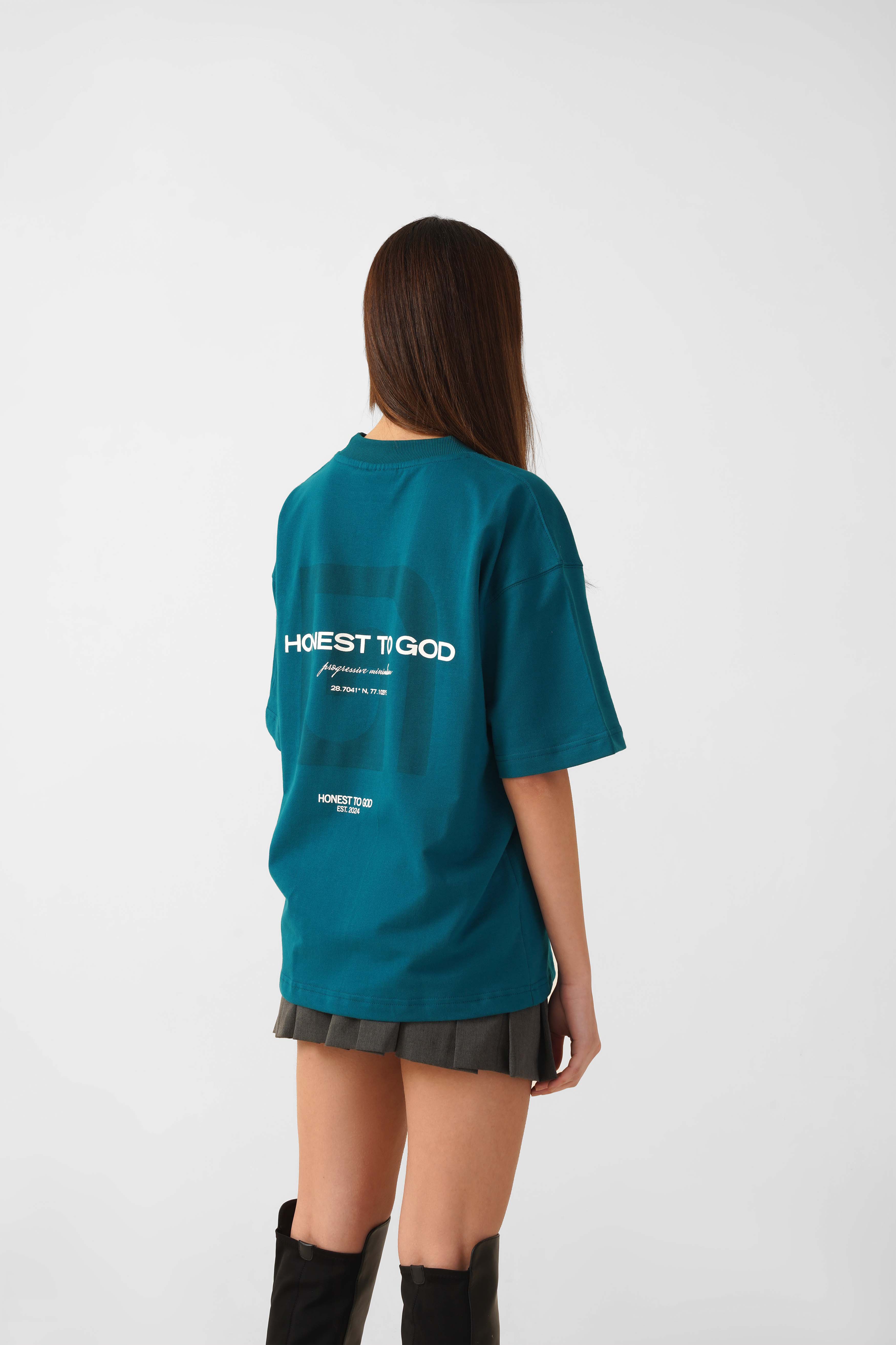 MIDNIGHT GREEN BOX FIT T-SHIRT