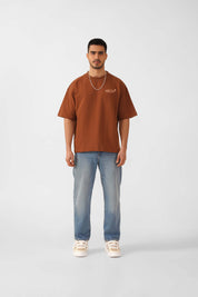 CINNAMON BROWN BOX FIT T-SHIRT