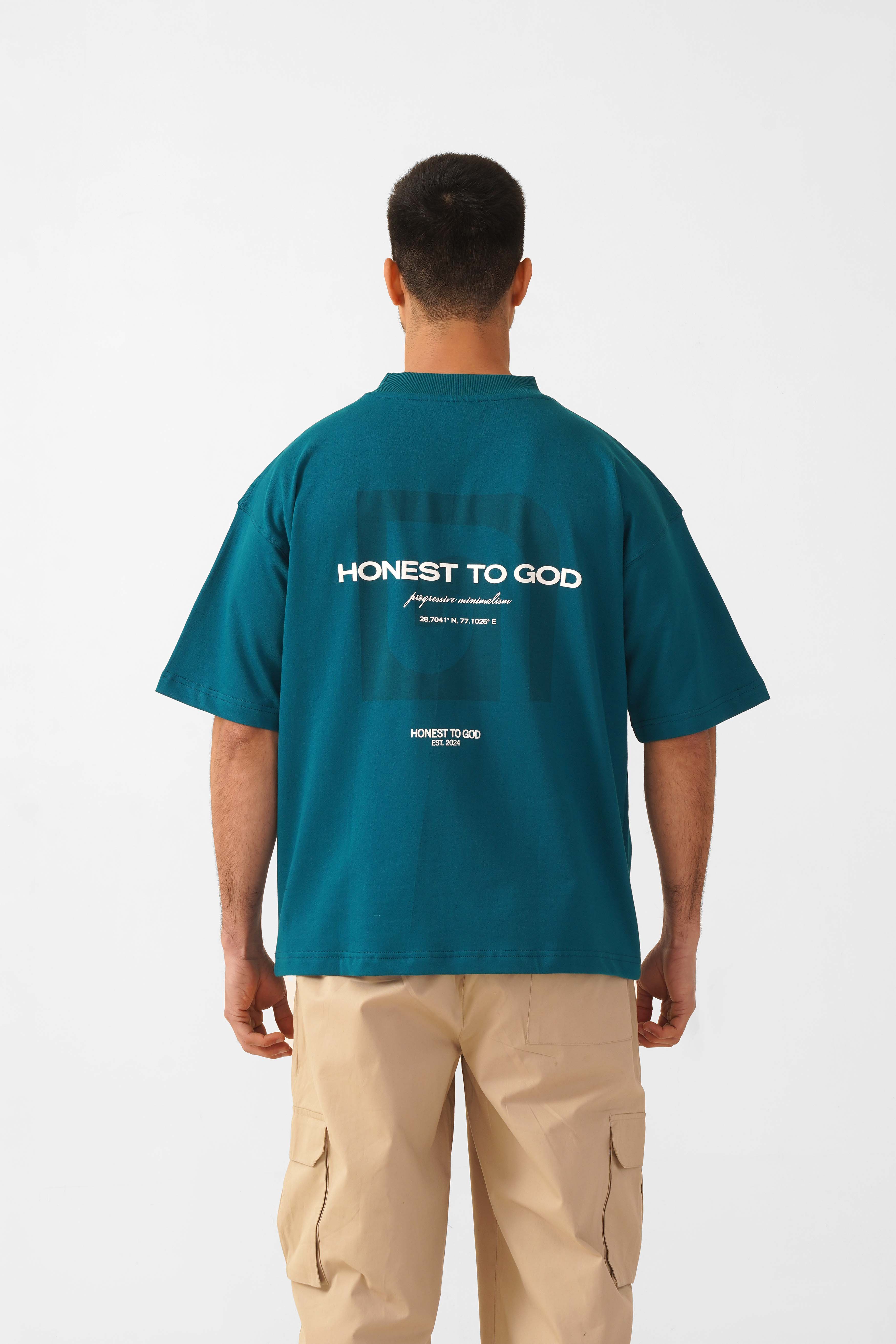 MIDNIGHT GREEN BOX FIT T-SHIRT