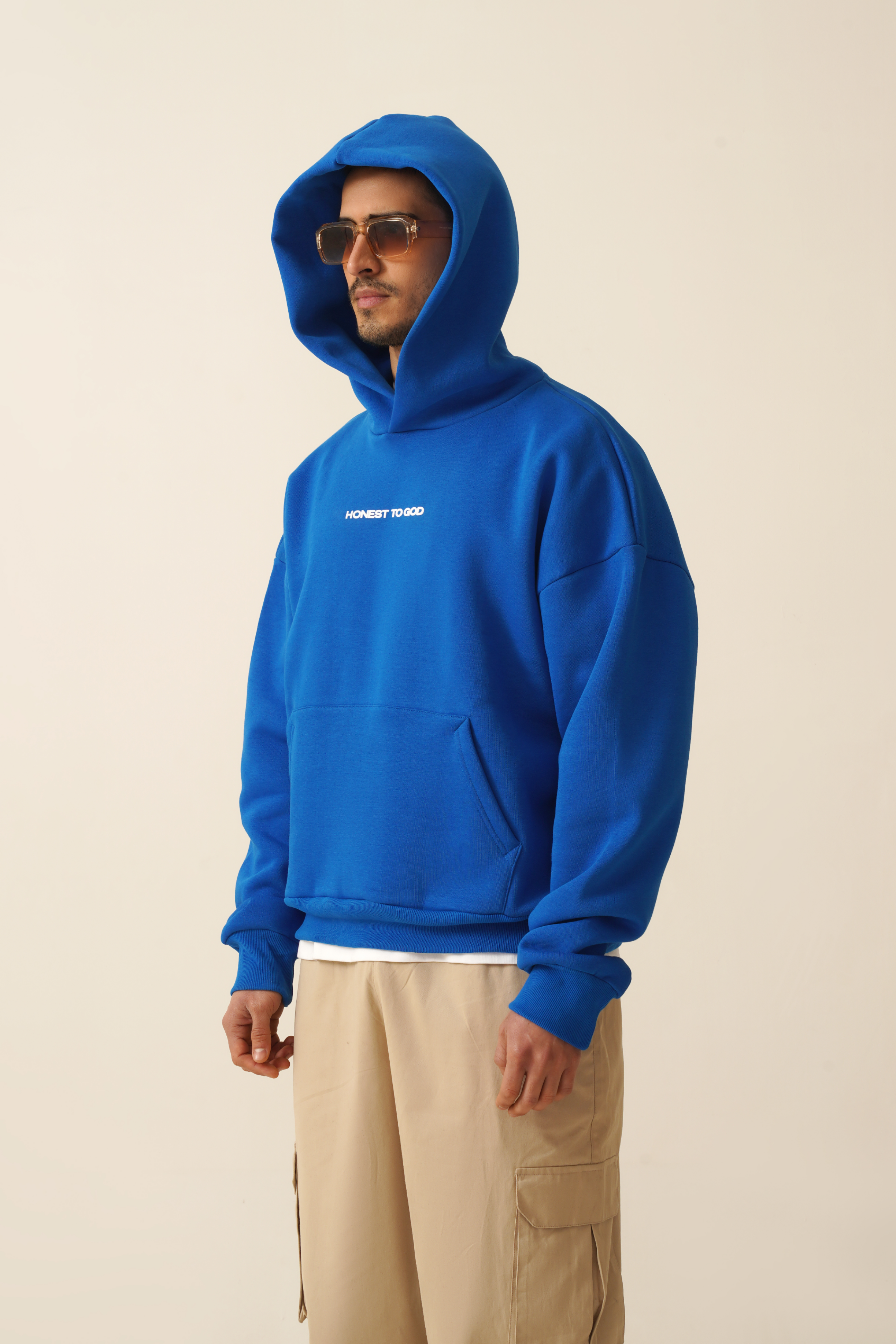 COBALT BLUE BOX FIT HOODIE