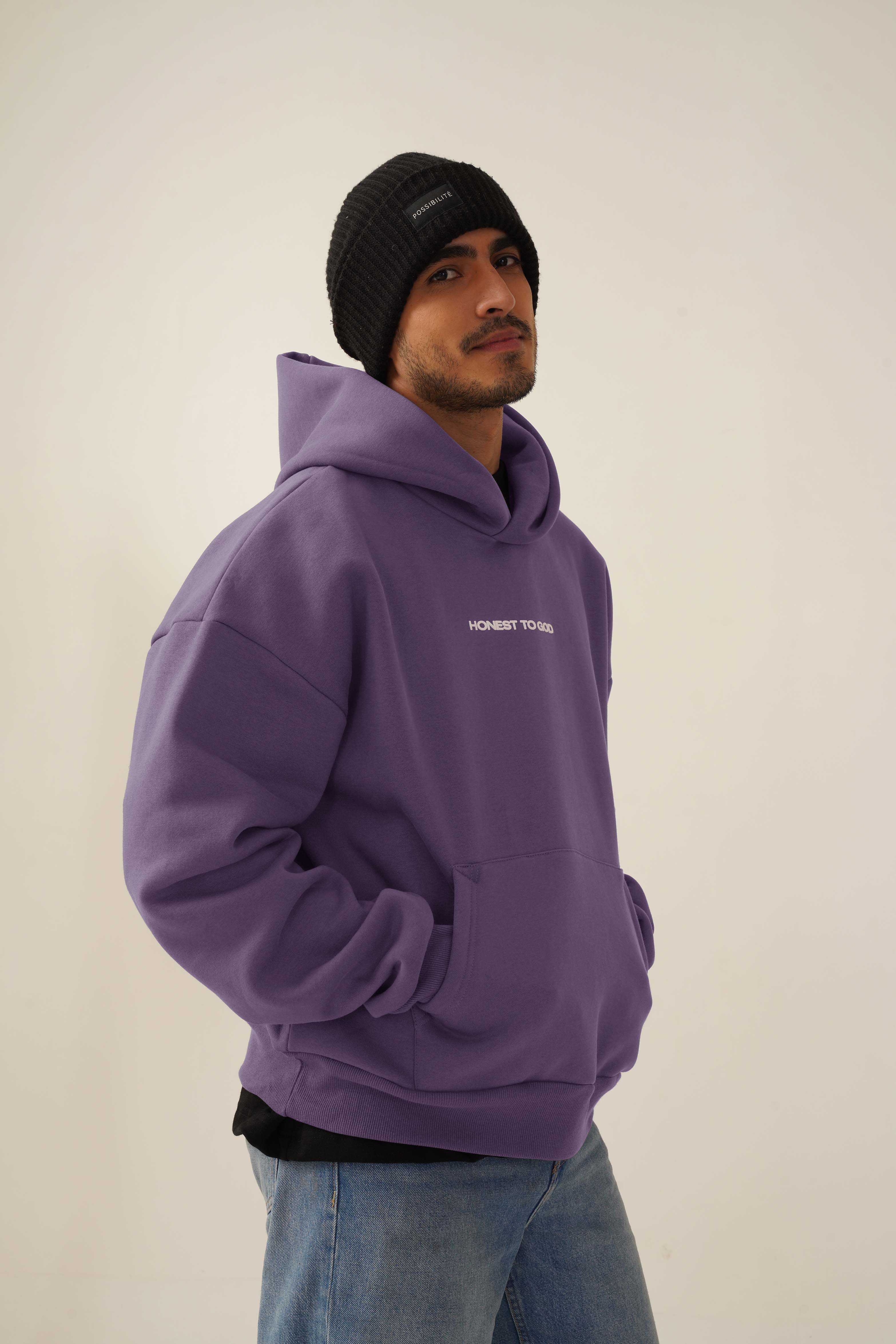 OLD LAVENDER BOX FIT HOODIE