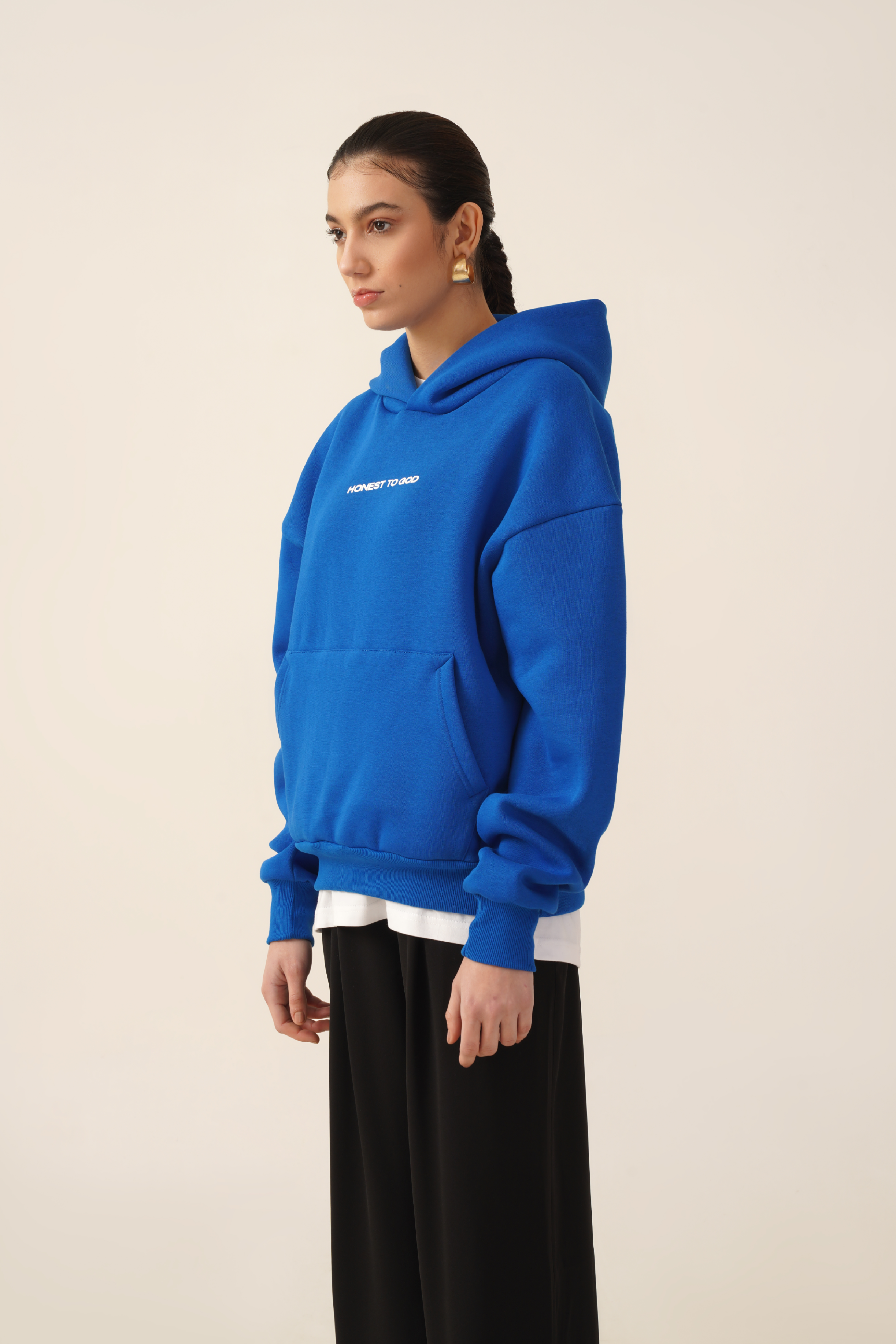 COBALT BLUE BOX FIT HOODIE