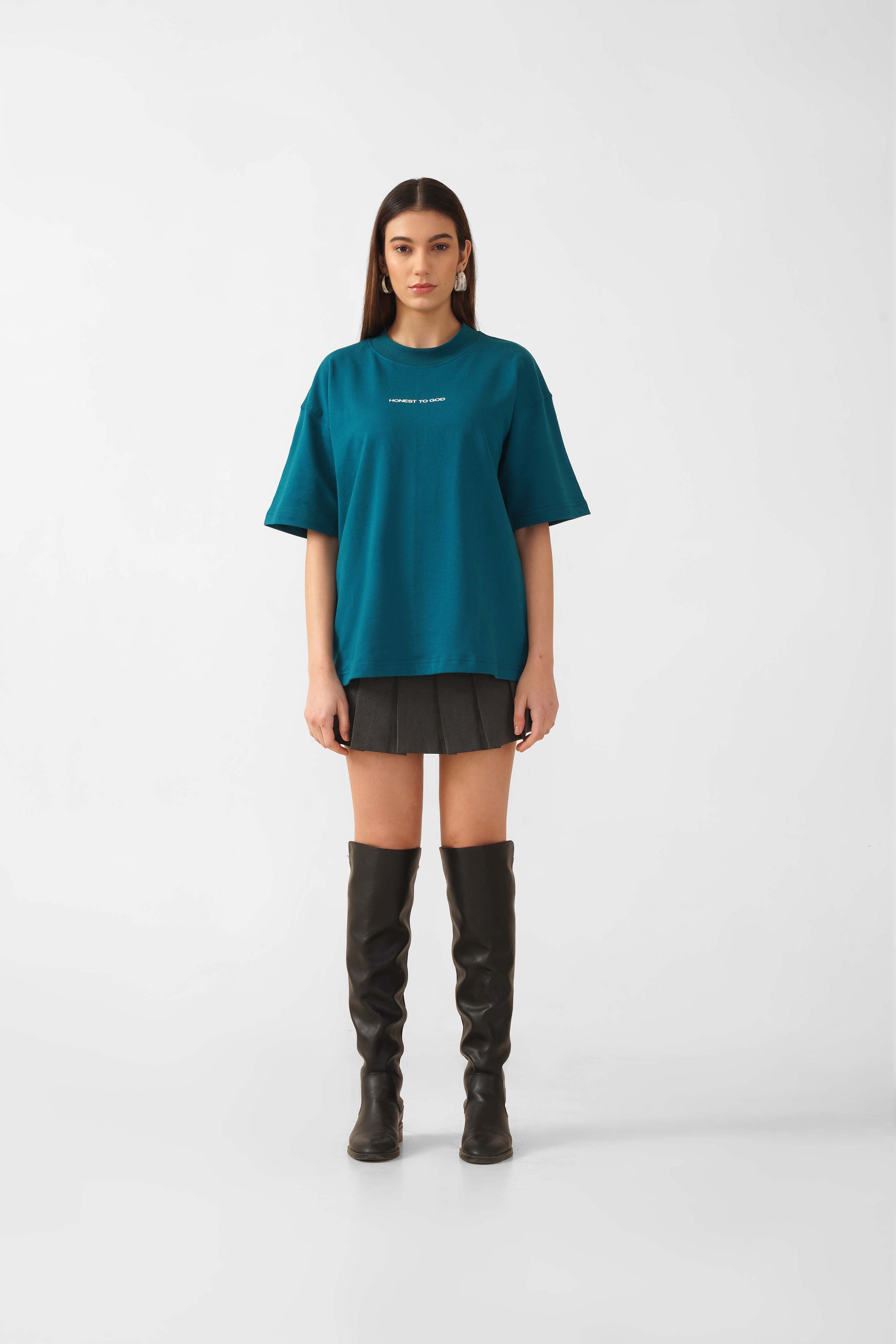 MIDNIGHT GREEN BOX FIT T-SHIRT