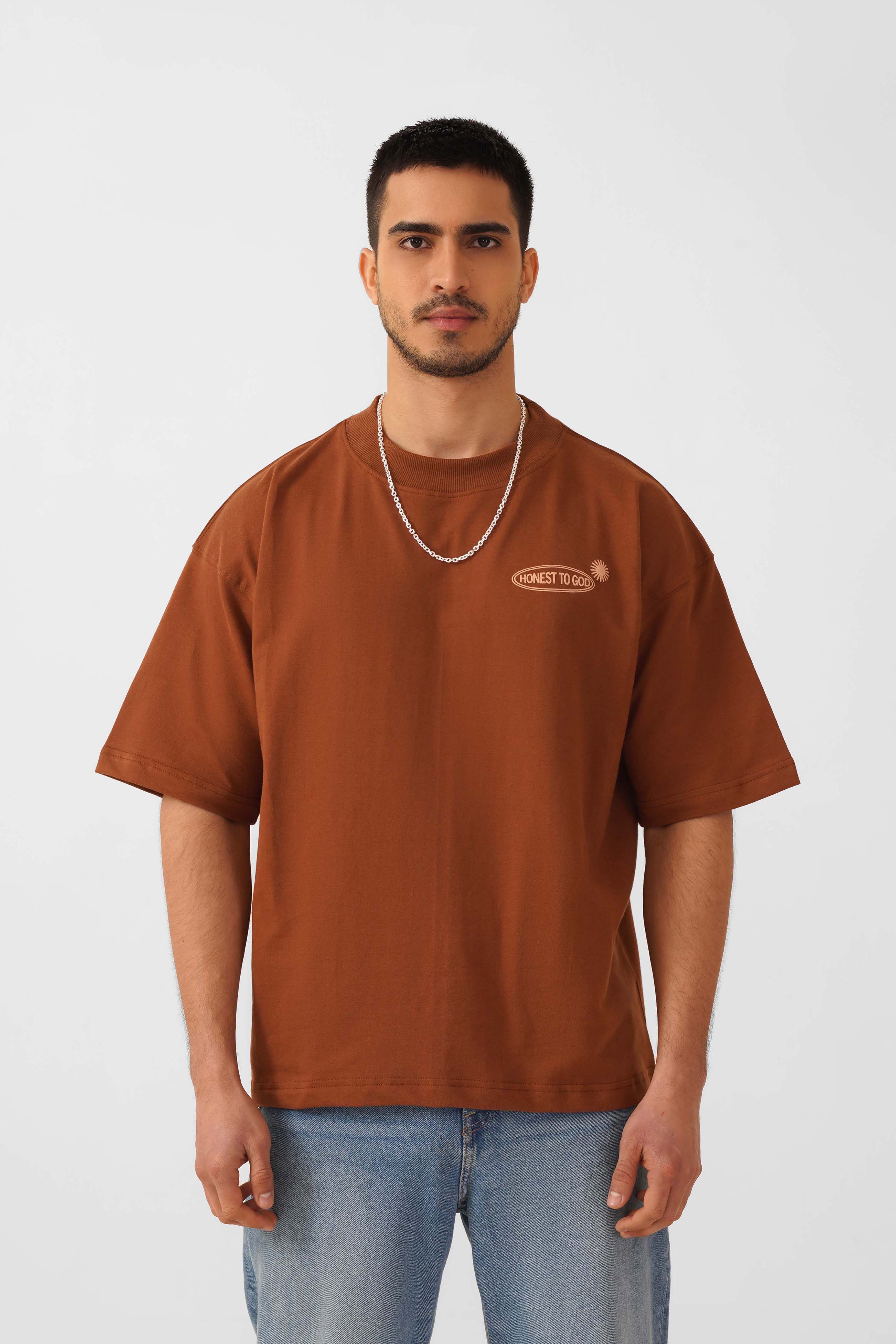 Cinnamon Brown Box Fit T-shirt – Honest to God