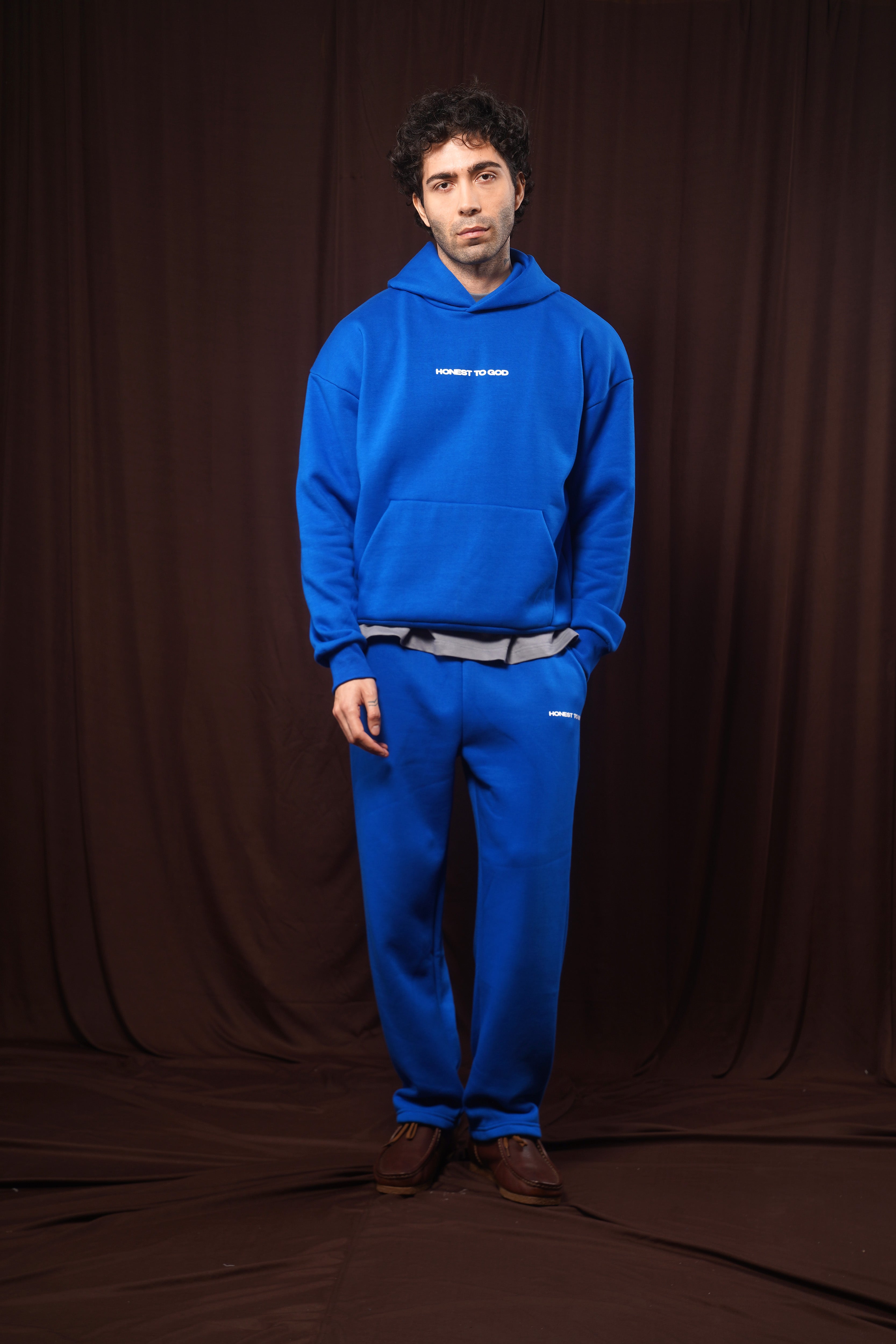 COBALT BLUE BOX FIT HOODIE