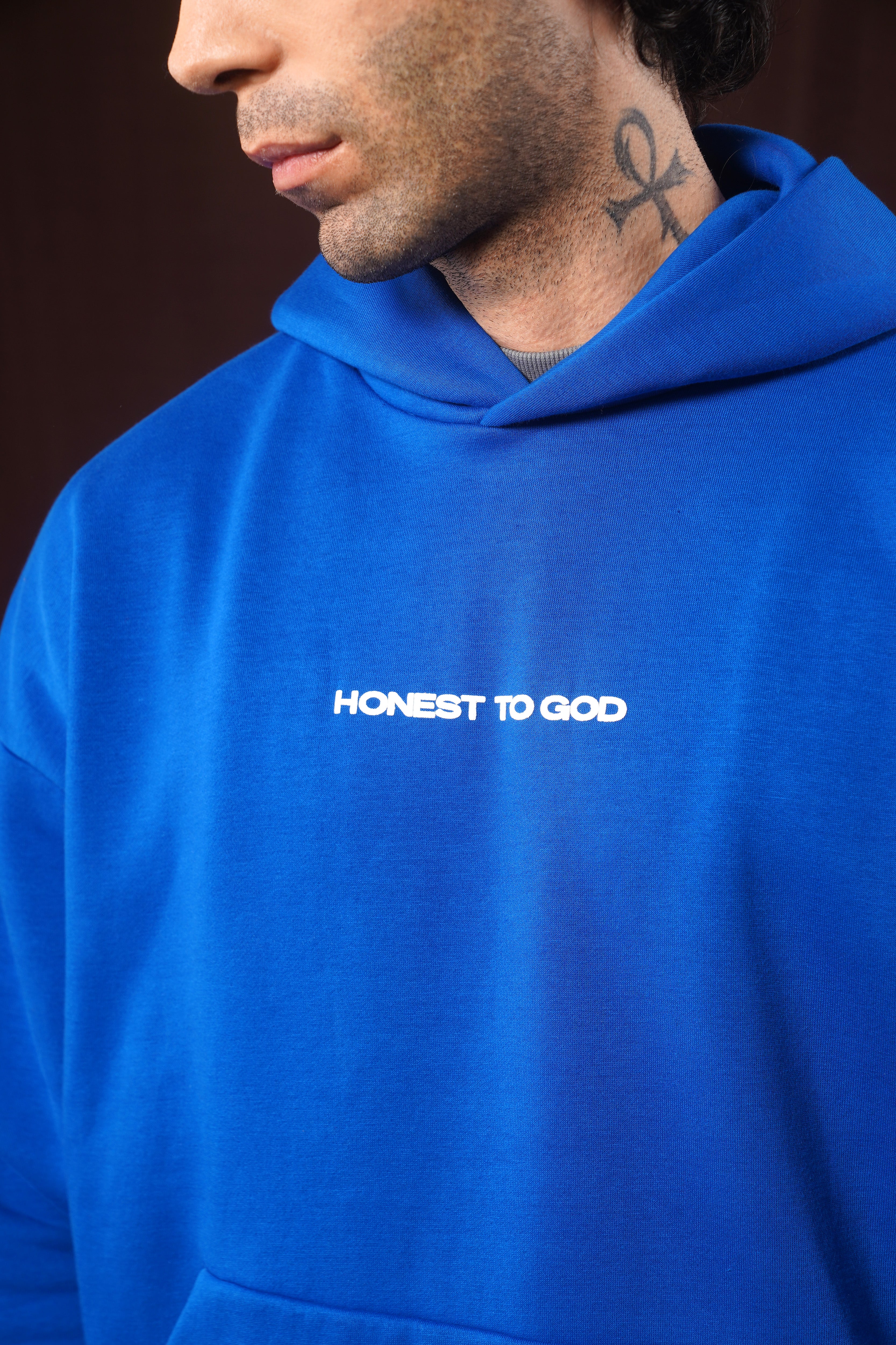 COBALT BLUE BOX FIT HOODIE