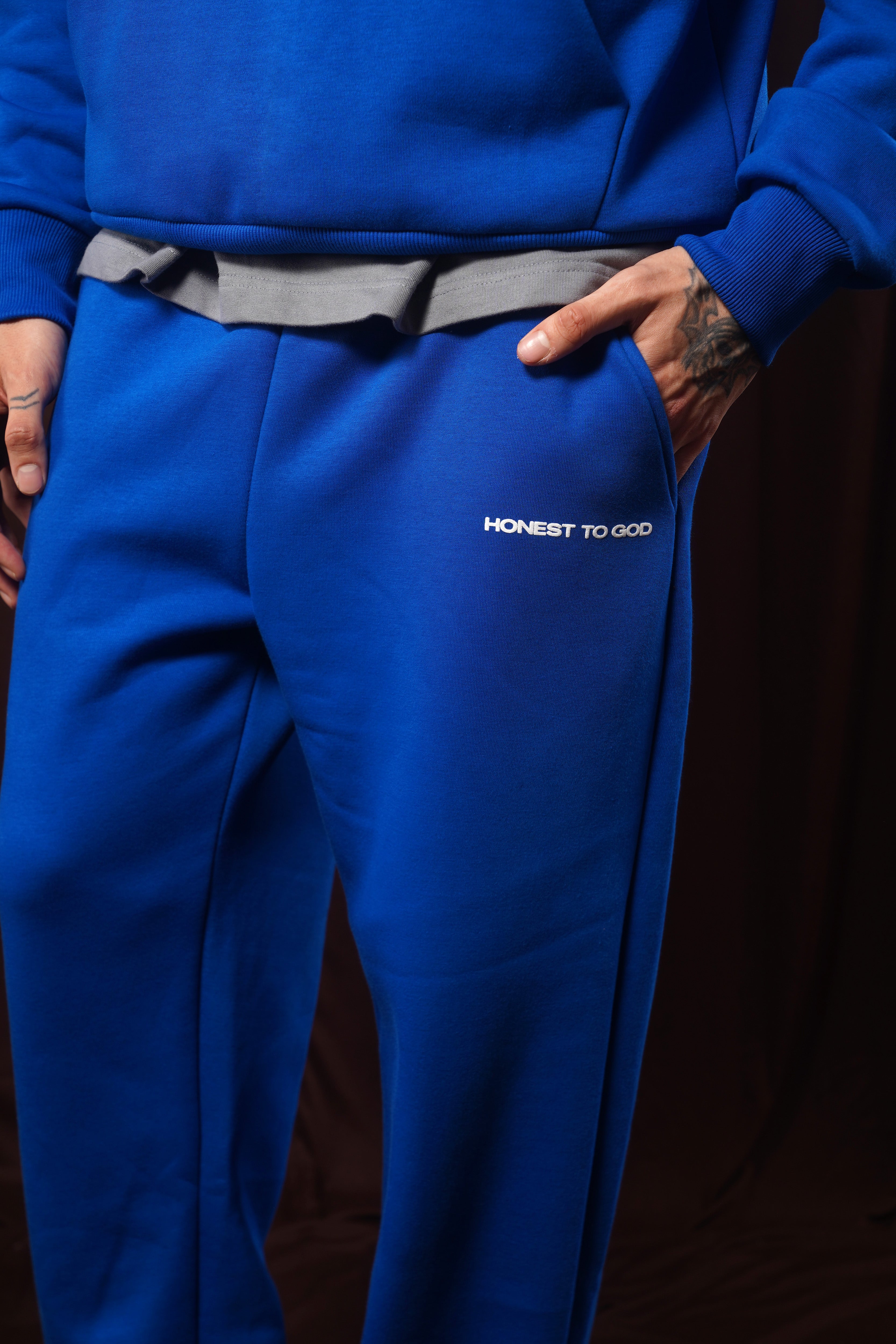 COBALT BLUE STRAIGHT LEG SWEATPANT