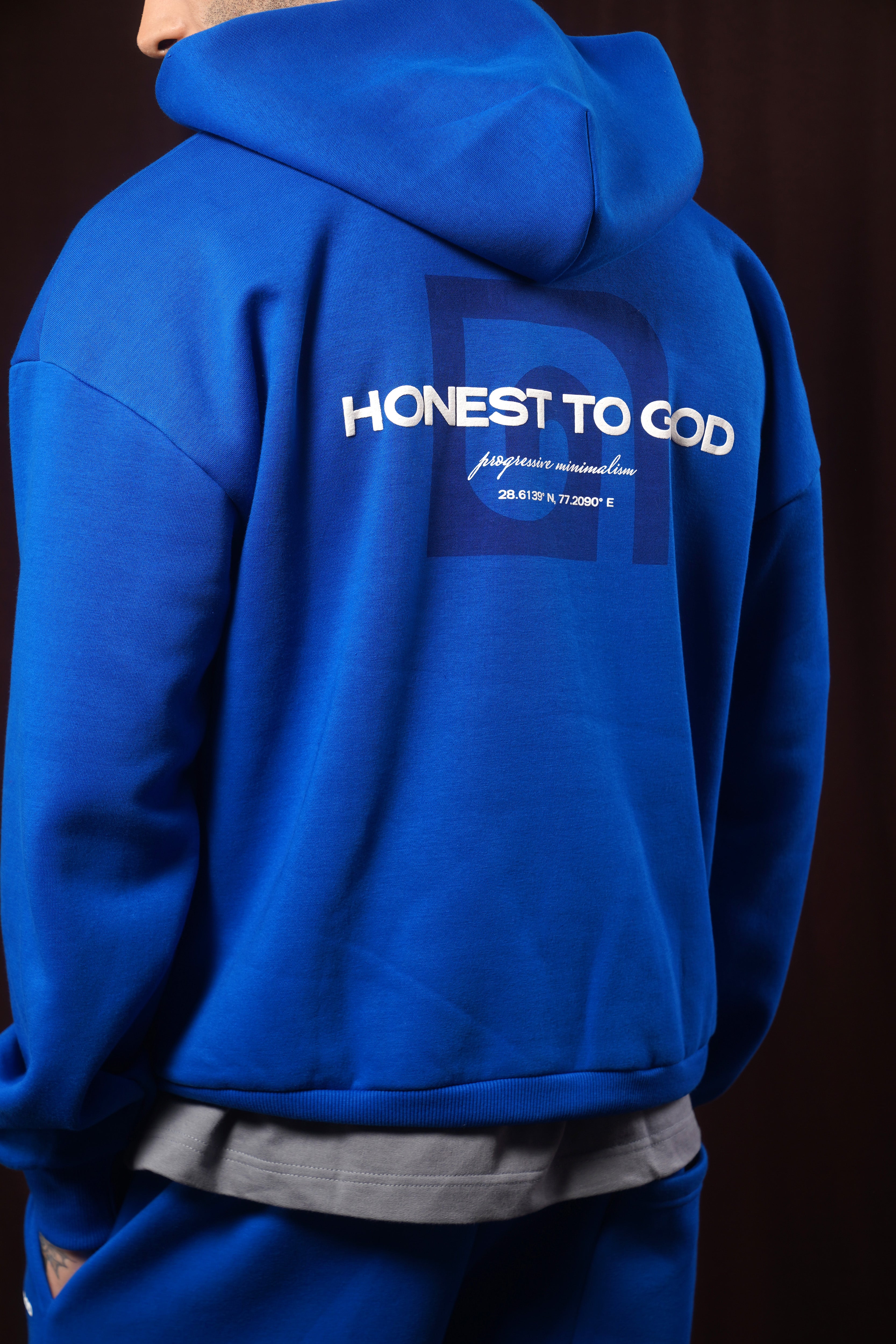 COBALT BLUE BOX FIT HOODIE