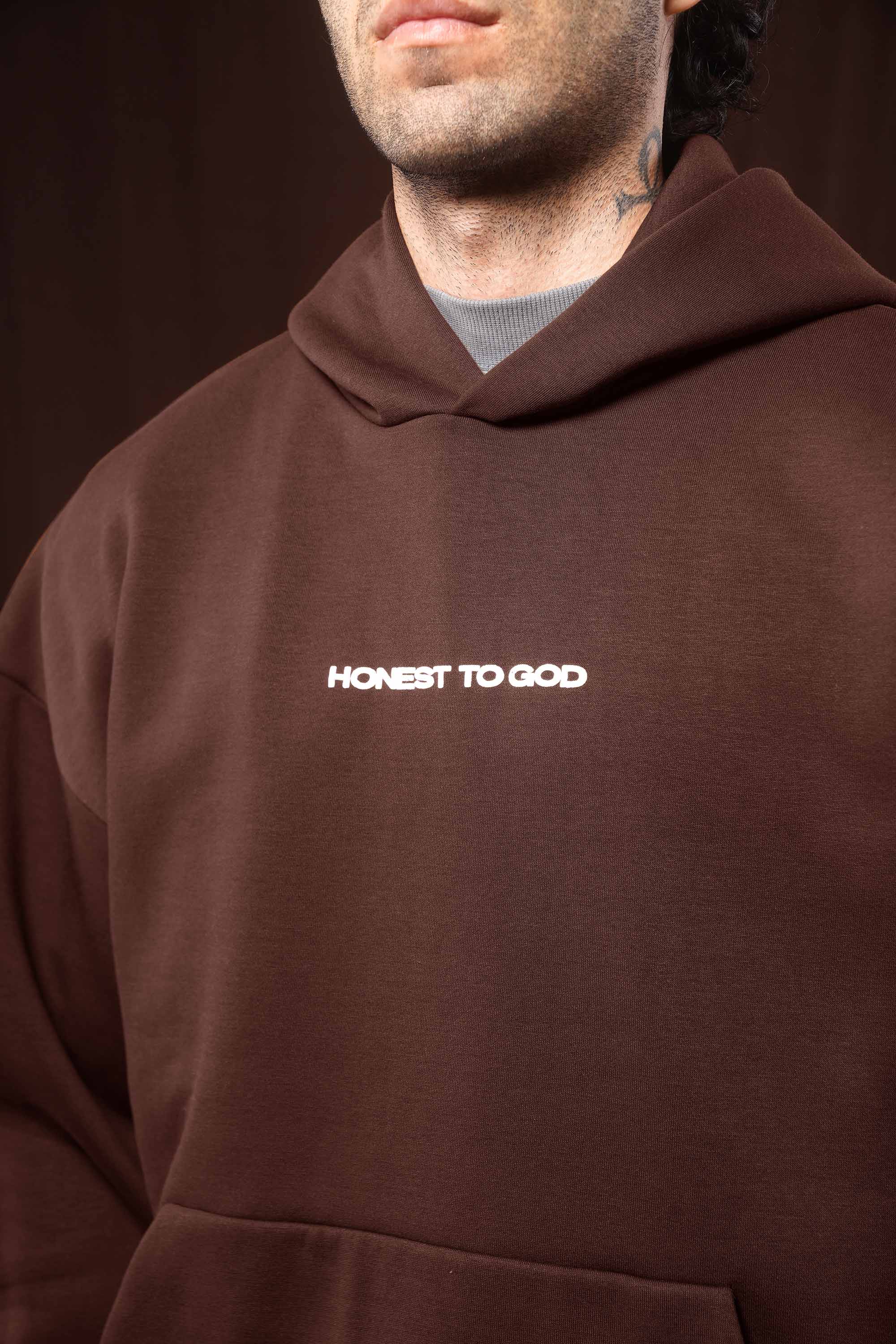 Bistre Brown Box Fit Hoodie