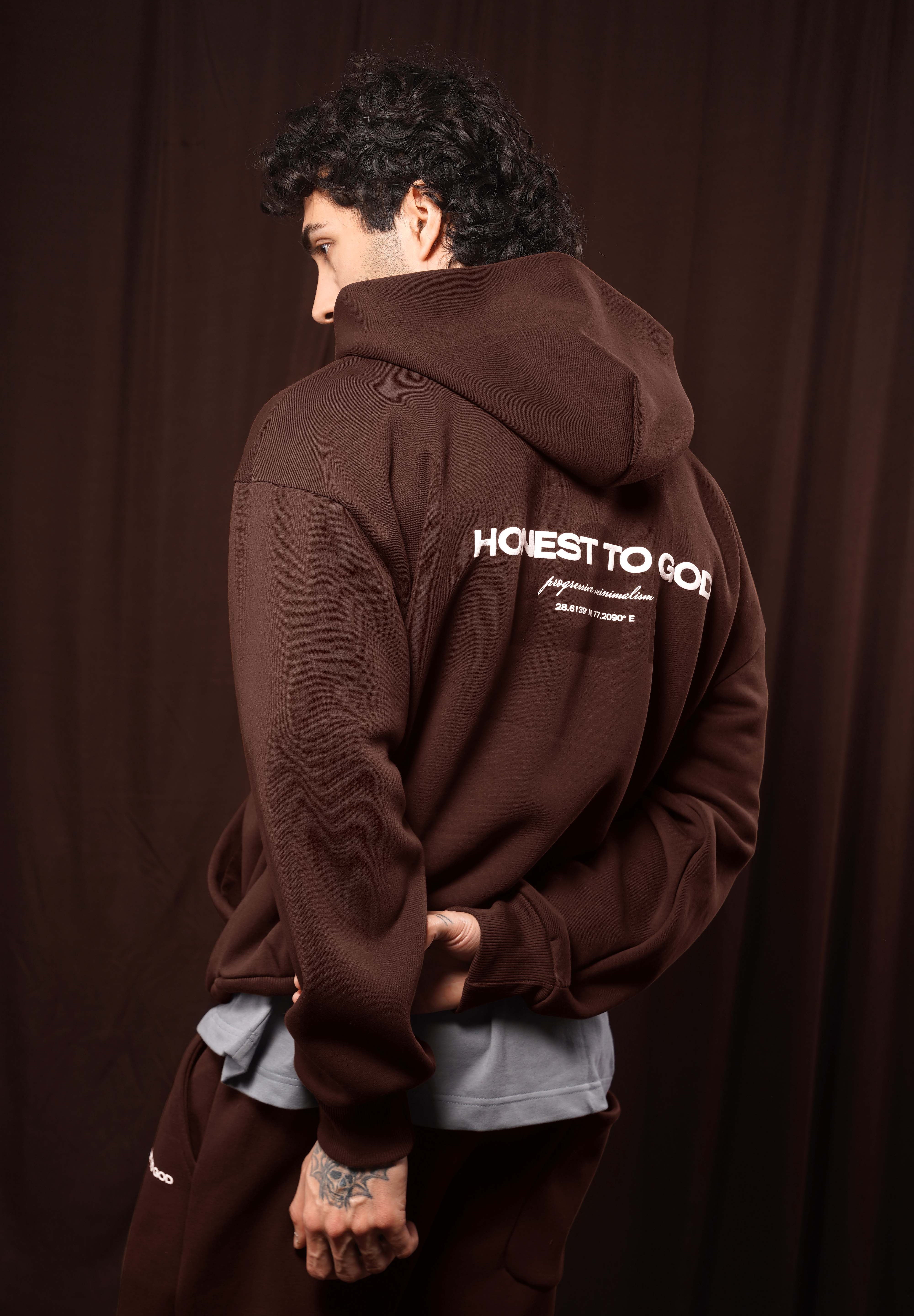 BISTRE BROWN BOX FIT HOODIE