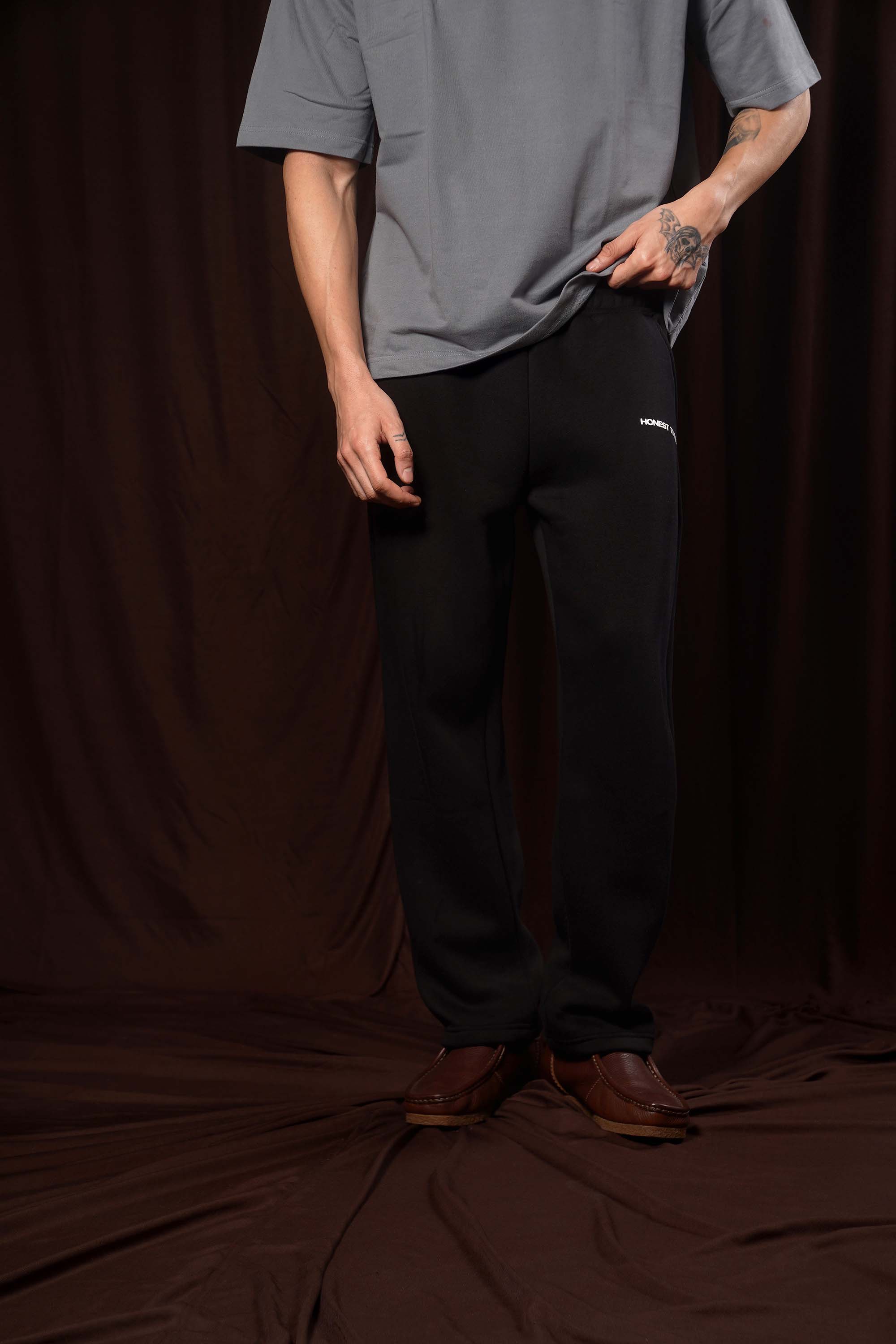 Black Straight Leg Sweatpant