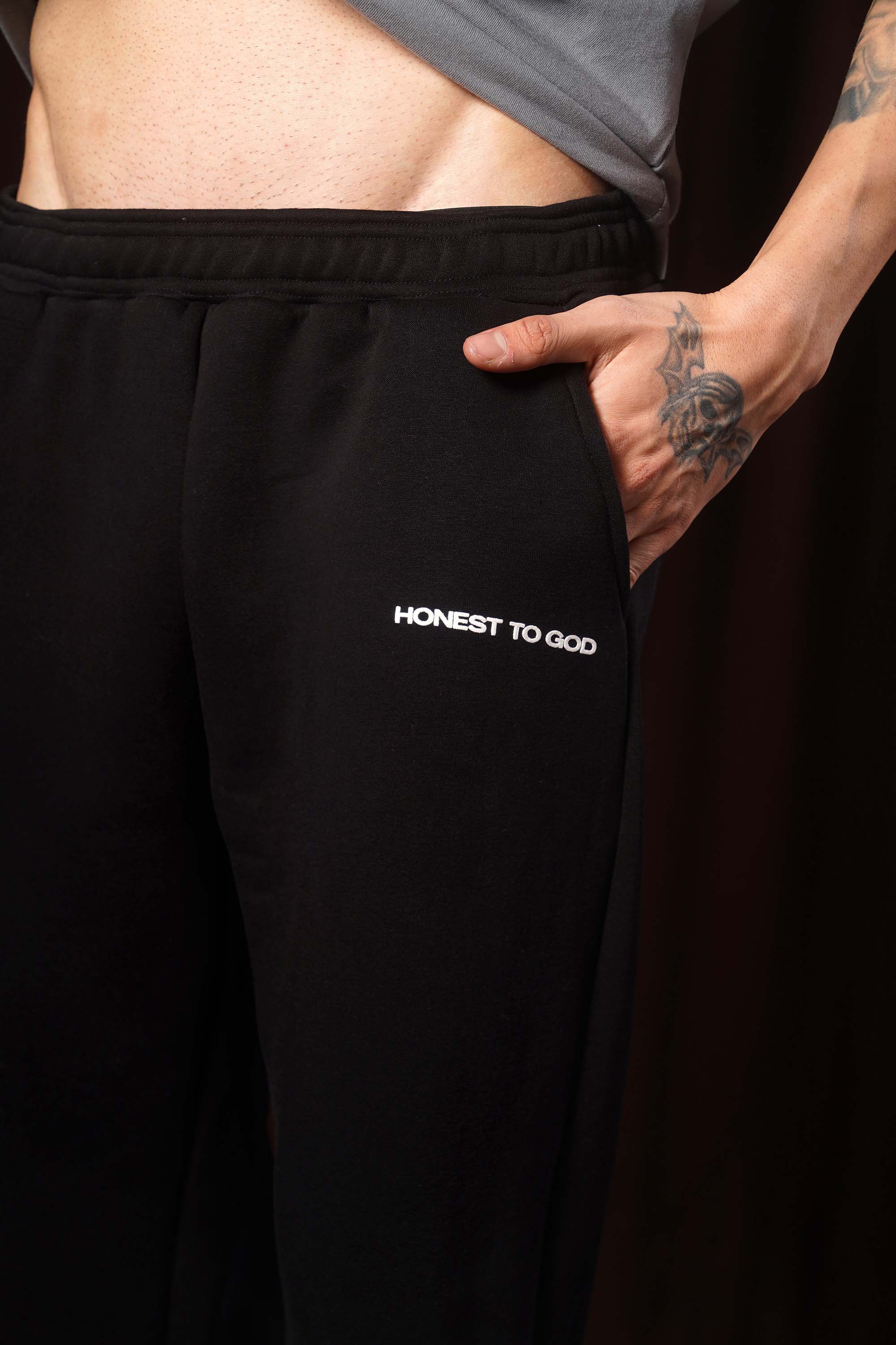 Black Straight Leg Sweatpant