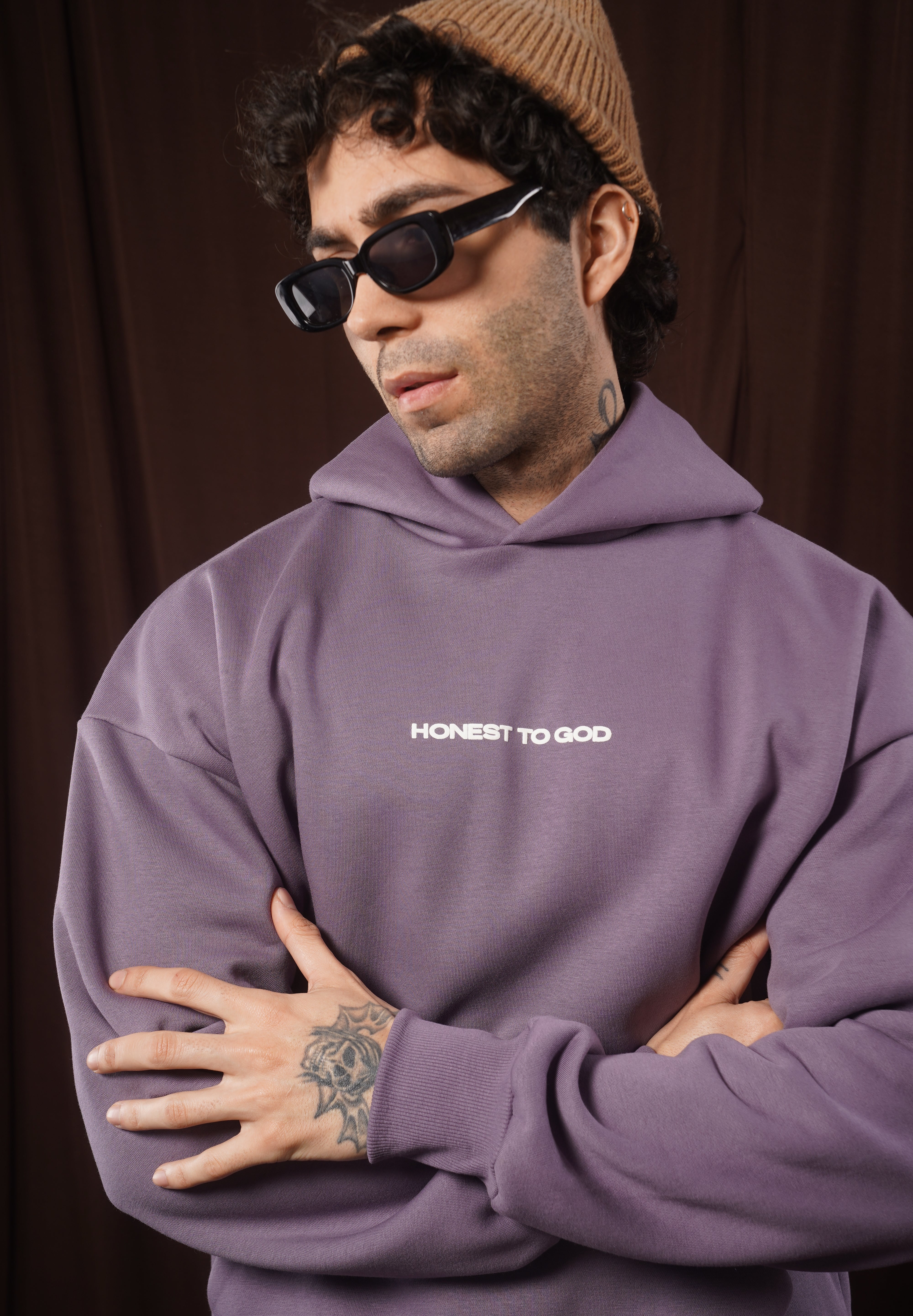 OLD LAVENDER BOX FIT HOODIE