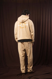 KHAKI CREAM BOX FIT HOODIE