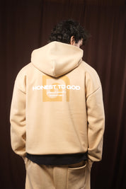 KHAKI CREAM BOX FIT HOODIE