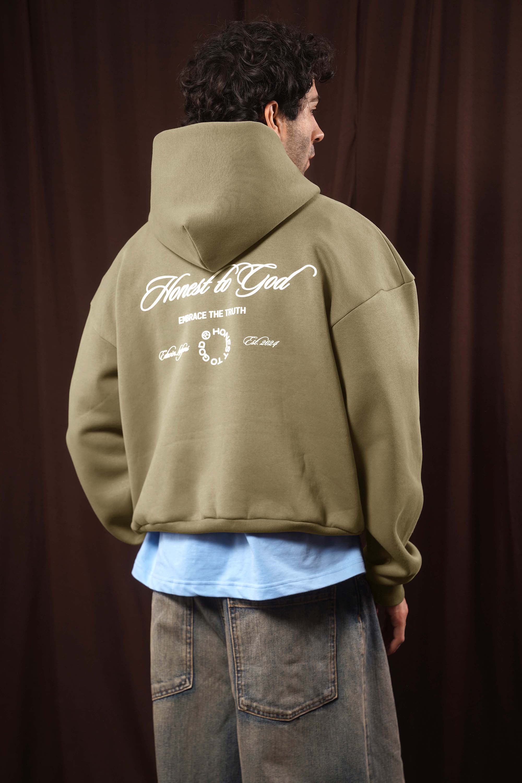 Dark Tan Box Fit Hoodie