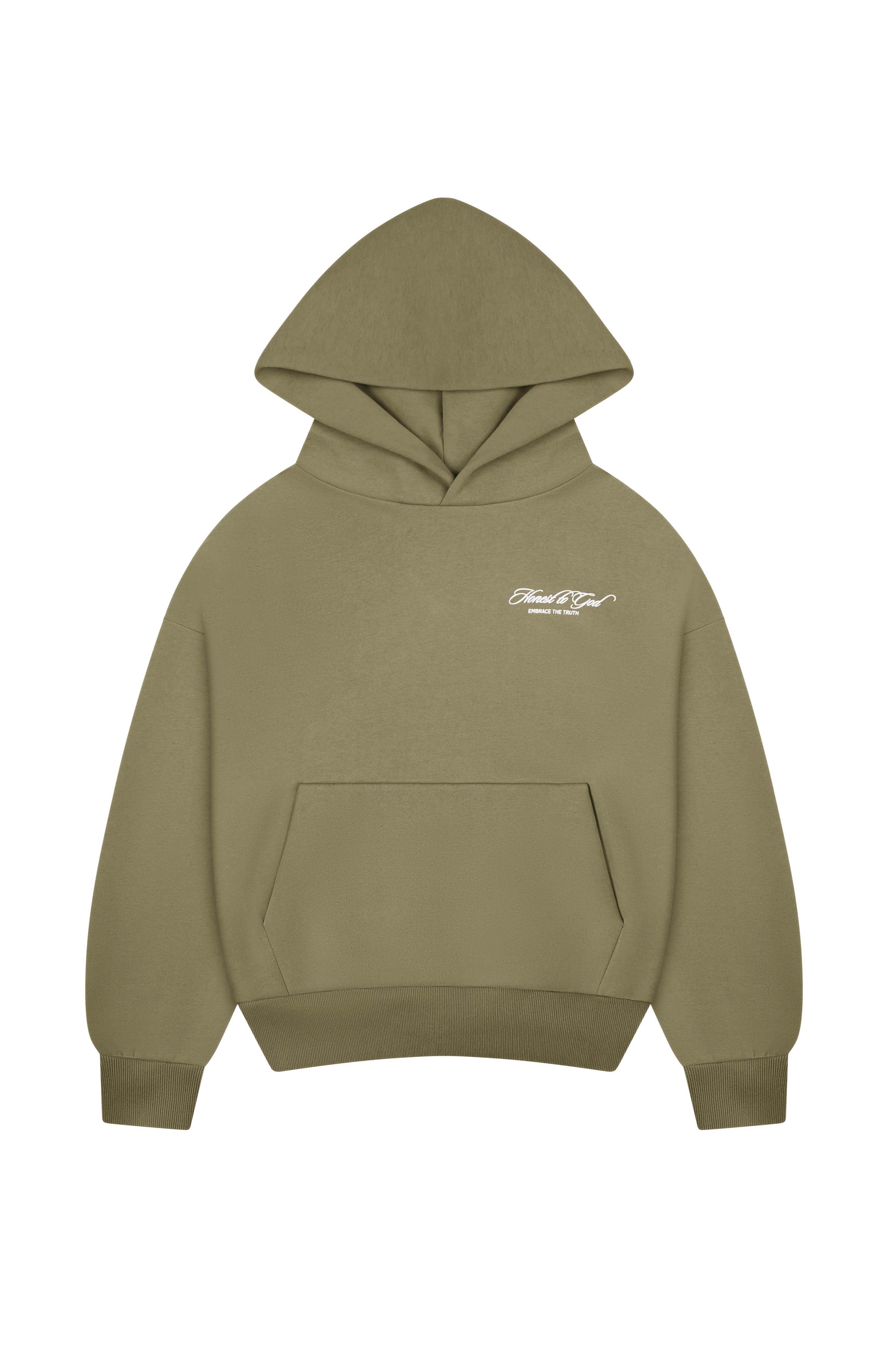 DARK TAN BOX FIT HOODIE