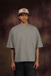 Ash Gray Blank Box Fit Tshirt