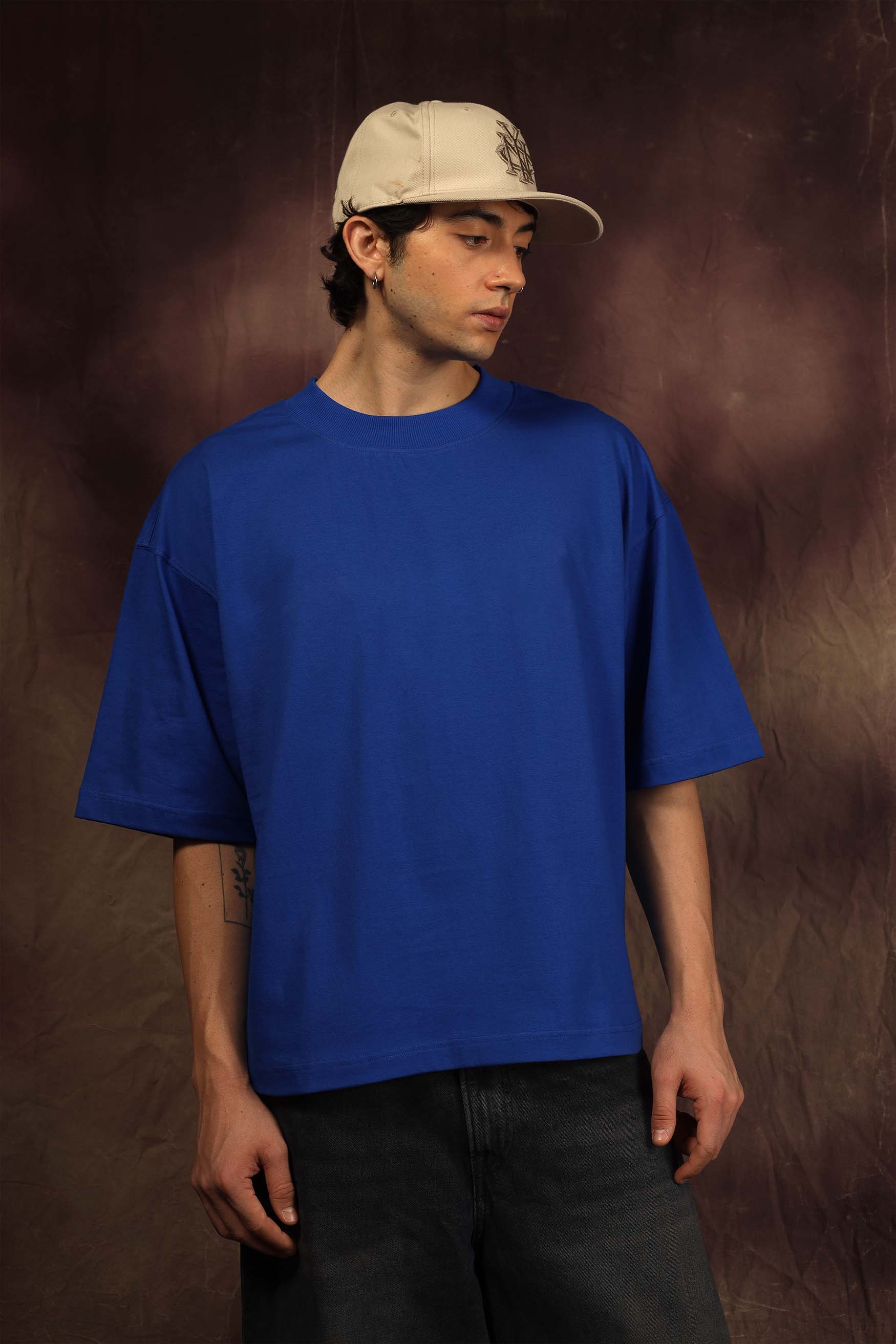 Cobalt Blue Blank Box Fit Tshirt