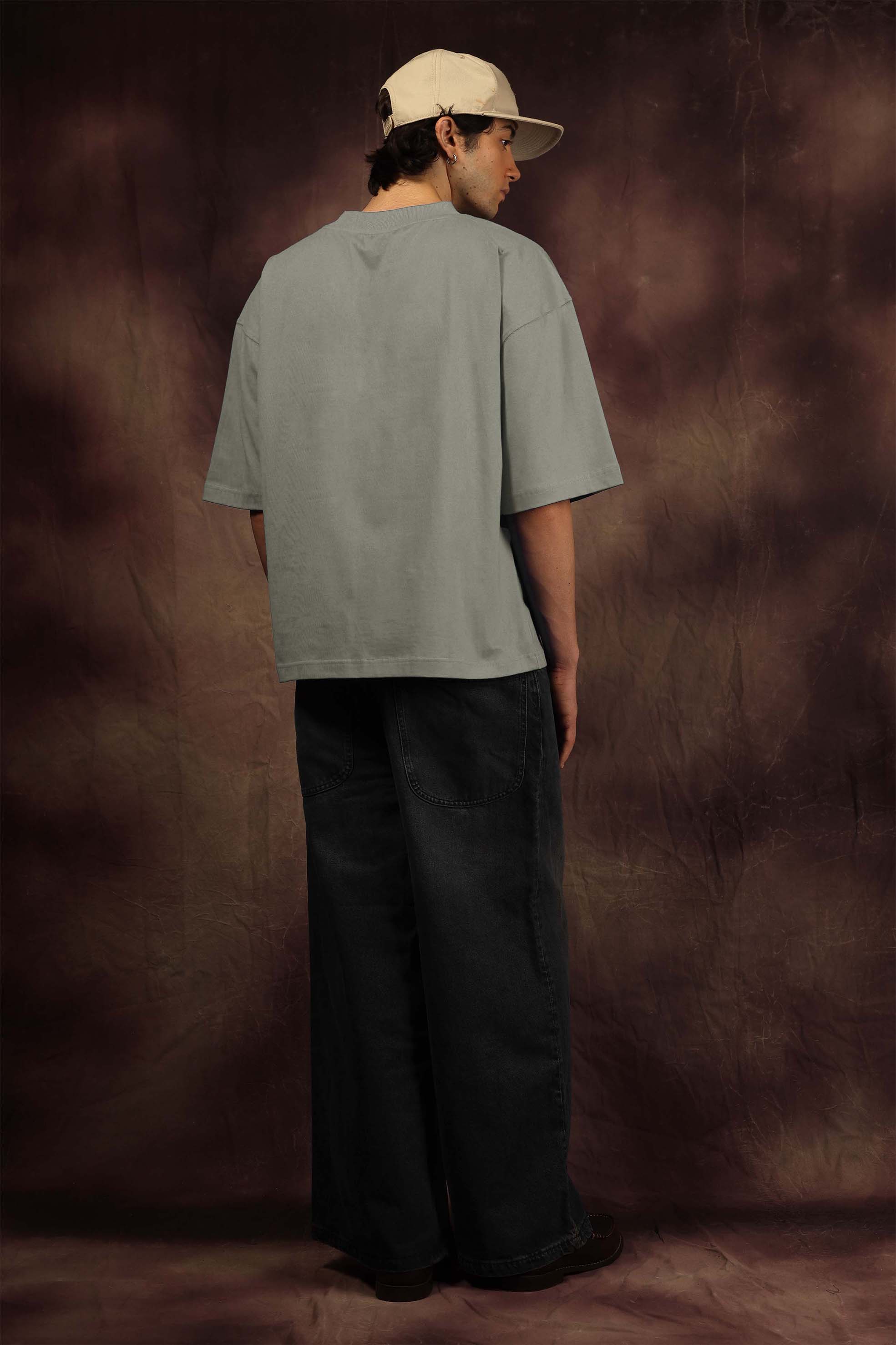 Ash Gray Blank Box Fit Tshirt