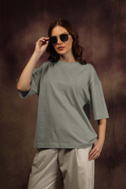 Ash Gray Blank Box Fit Tshirt