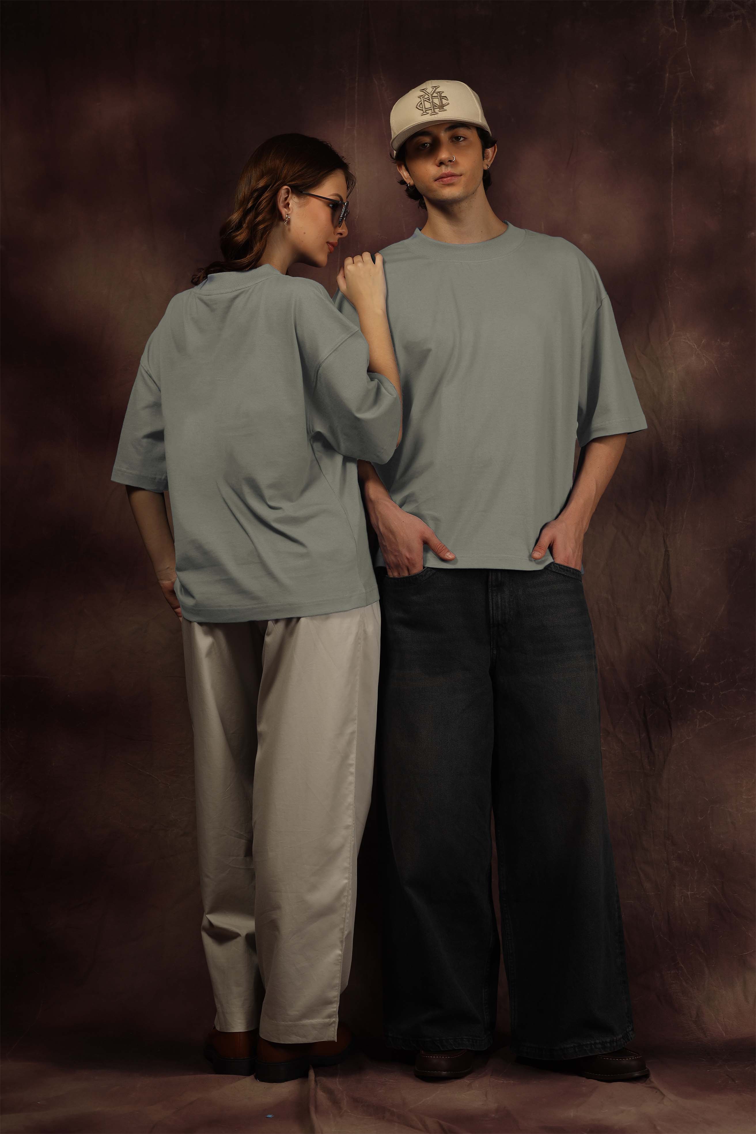 Ash Gray Blank Box Fit Tshirt