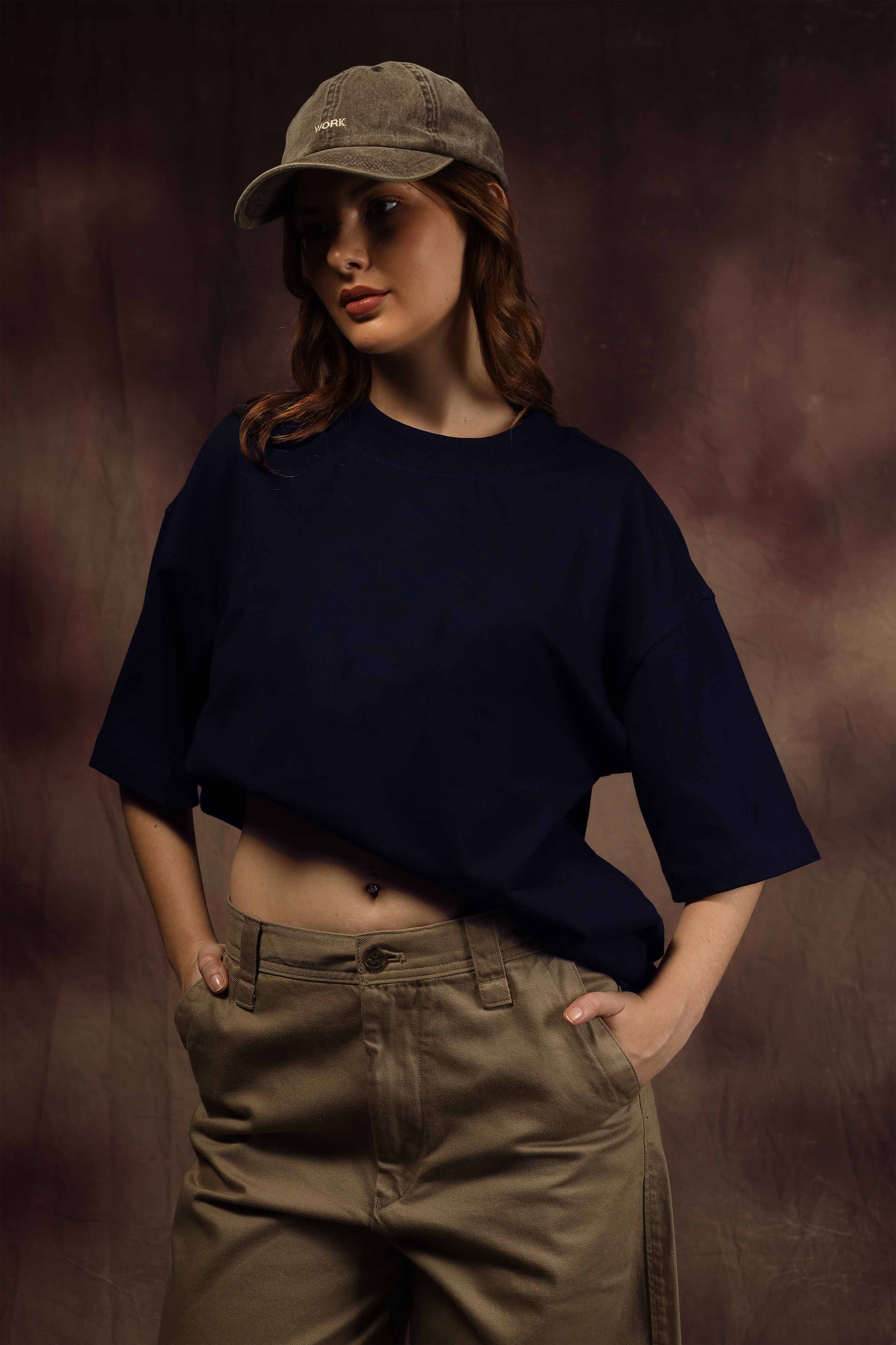Navy Blue Blank Box Fit tshirt