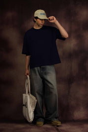 Navy Blue Blank Box Fit tshirt