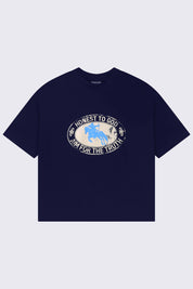 Aim Navy Blue Box Fit Tee