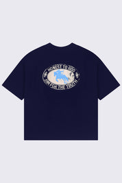 Aim Navy Blue Box Fit Tee