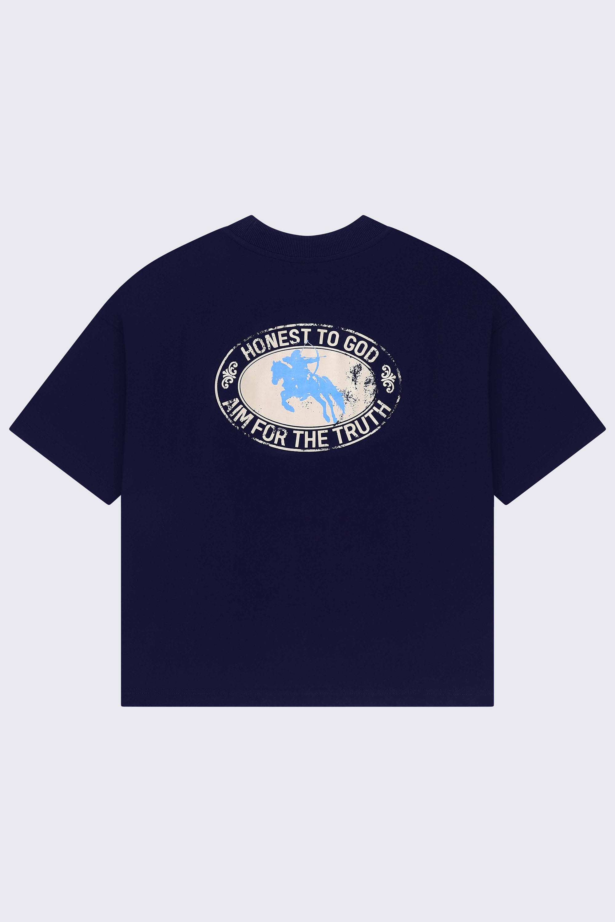 Aim Navy Blue Box Fit Tee