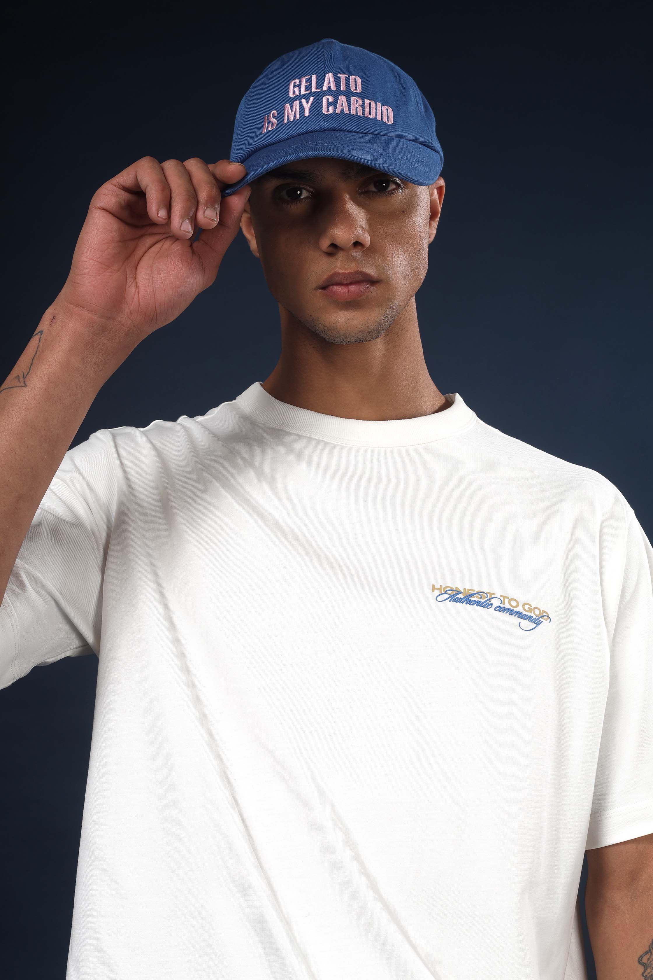 Off White Regular Fit Bound Crew Neck Tee