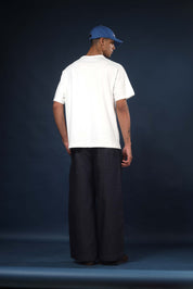 Off White Regular Fit Bound Crew Neck Tee