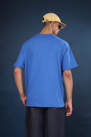 Cobalt Blue Regular Fit Bound Crew Neck Tee