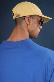 Cobalt Blue Regular Fit Bound Crew Neck Tee