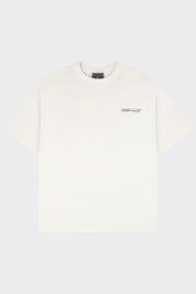 Off White Regular Fit Bound Crew Neck Tee