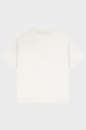 Off White Regular Fit Bound Crew Neck Tee