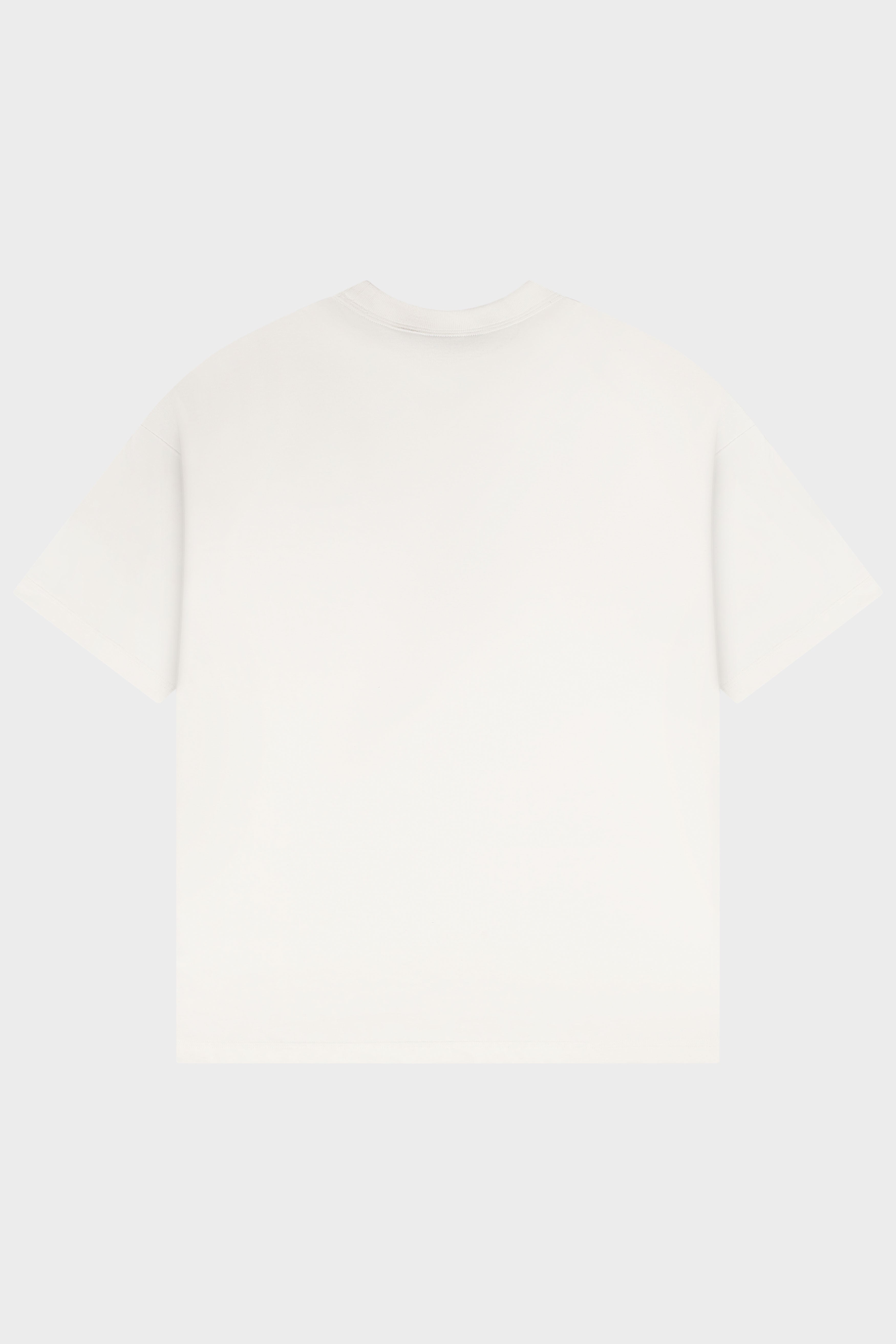 Off White Regular Fit Bound Crew Neck Tee