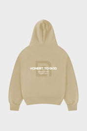 KHAKI CREAM BOX FIT HOODIE