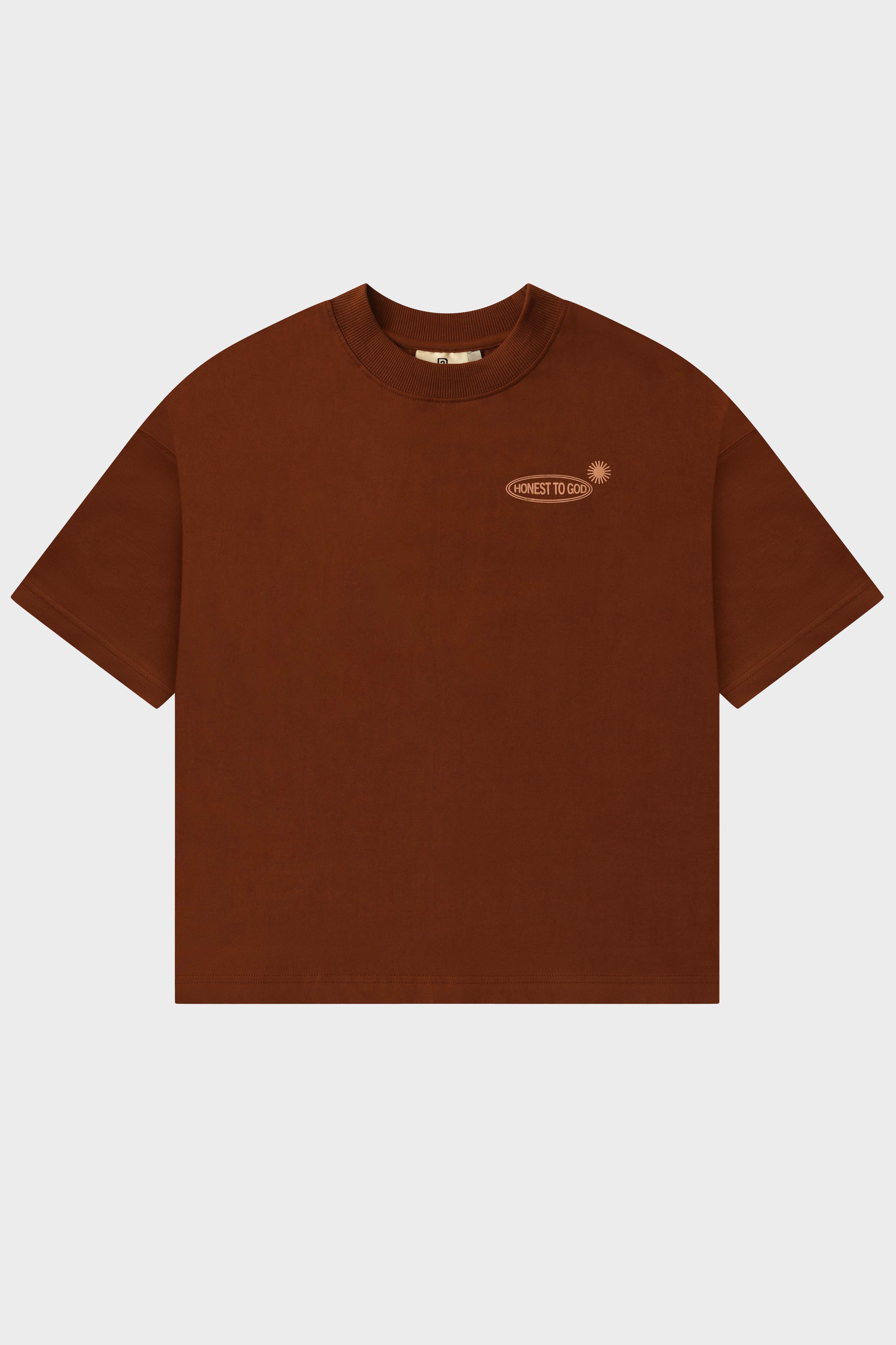 CINNAMON BROWN BOX FIT T-SHIRT